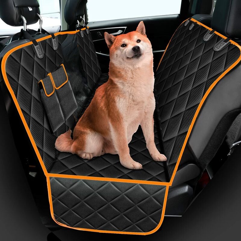 Fundas de asiento para perros Protector de asiento impermeable 600D Tela Oxford Funda de asiento trasero para perro con bolsa de almacenamiento para automóviles SUV