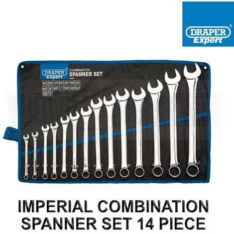 Draper Expert HI-TORQ Imperial Combination Spanner Set 14 Piece 3/8 - 1 ...