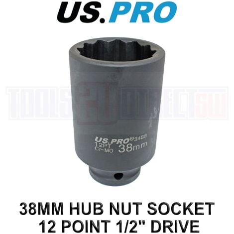 US PRO Tools 38mm 1/2 Drive Axle Hub Nut Socket 12 Point Deep Impact Socket  3488