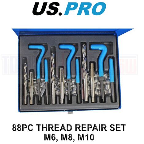 US PRO Tools 88PC Thread installation and repair kit helicoil set M6