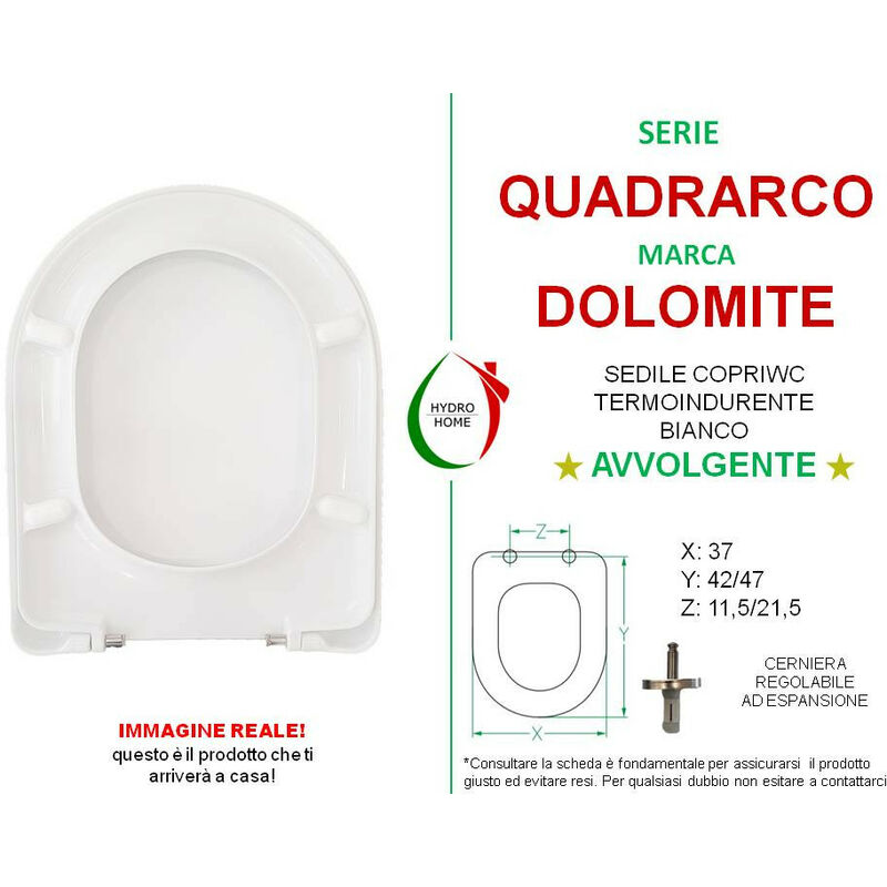 Copriwater Sedile Wc compatibile con Garda Dolomite termoindurente Bianco  by HYDRO HOME