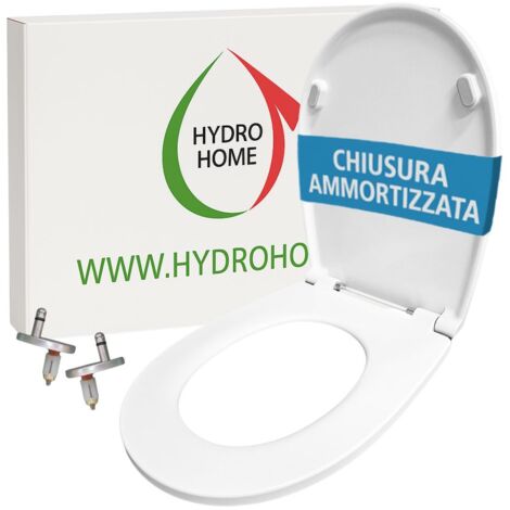 Copriwater Ovale F6 fissaggio dall'alto termoindurente bianco Soft Close (1/4)