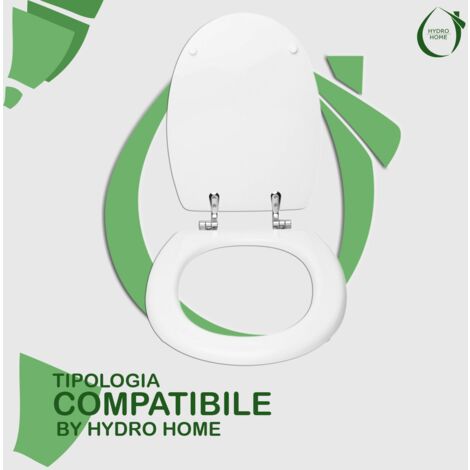 HYDRO HOME Copriwater In Legno Rivestito Resina Poliestere | Bianco Lucido | Made In Italy | Compatibile Gamma Simas