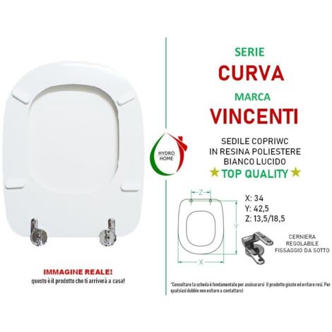 Sedile WC Universale In Legno Hydro Home - Rivestito In Resina Poliestere, Colore Champagne, Forma Sagomata, Personalizzato E Resistente