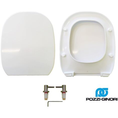 Copriwater Pozzi Ginori Quinta - Termoindurente Bianco Con Cerniere A Fissaggio Dall'Alto