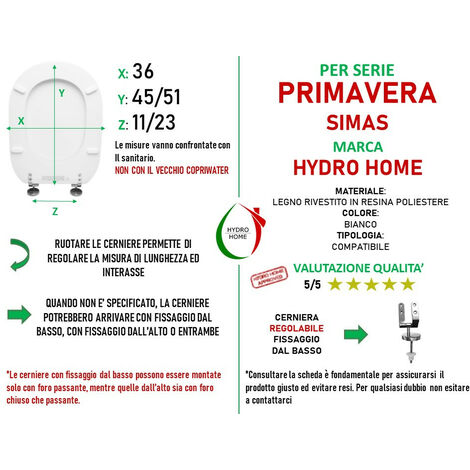 Copriwater come Originale Linda Ideal Standard legno rivestito in resina  poliestere Bianco by HYDRO HOME : : Fai da te