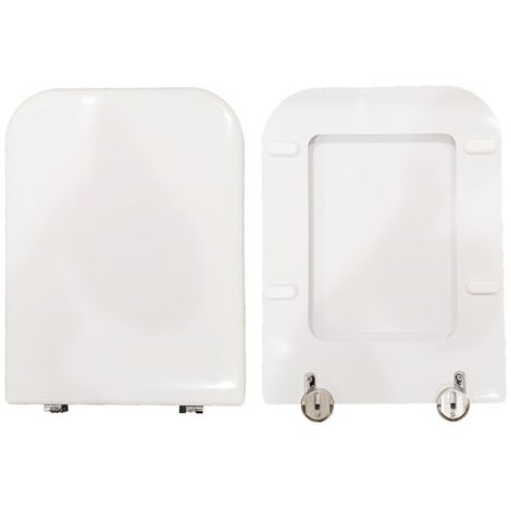 Copriwater Aliseo Nero Ceramica legno rivestito in resina poliestere bianco (1/4)