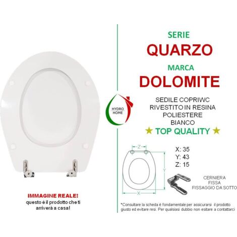 Copriwater serie Conca colore Bianco Ideal Standard legno rivestito e cerniere in acciaio