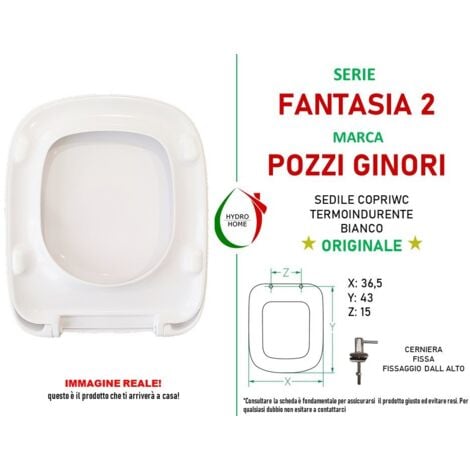 Copriwater Per Pozzi Ginori 500 - Bianco Termoindurente, Cerniera Inox, Made In Italy