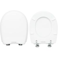 Copriwater Piuma Galassia legno rivestito in resina poliestere bianco