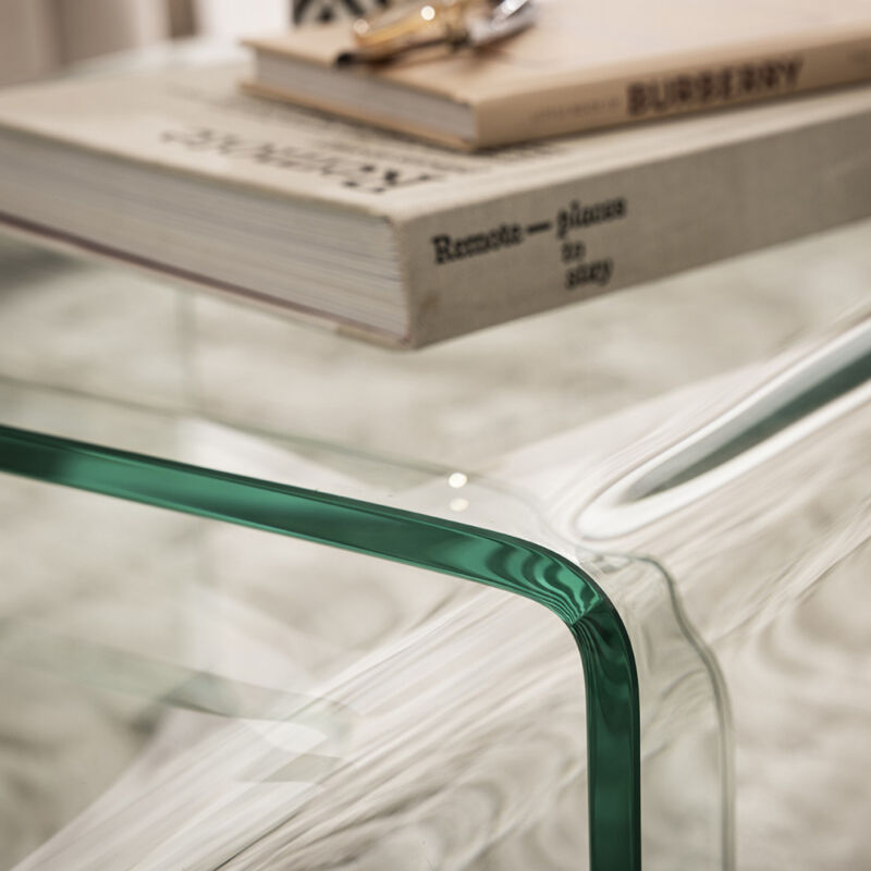 Ensemble 3 Tables Gigognes En Verre Trempé Transparent - Design Moderne Pour Salon Ou Chambre