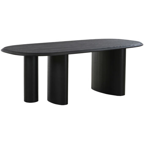 Table à manger 8 personnes ovale en bois - Noir - TIRANO (1/4)