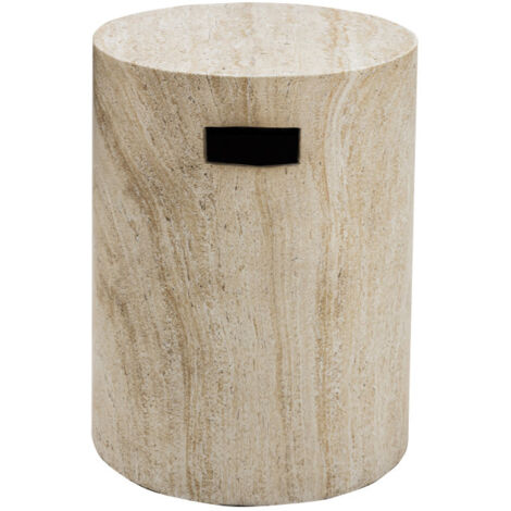 Tabouret effet travertin ø35cm - Beige - RADOM (1/5)