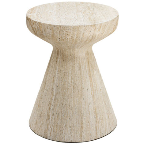 Tabouret effet travertin H45cm - Beige - DANLI