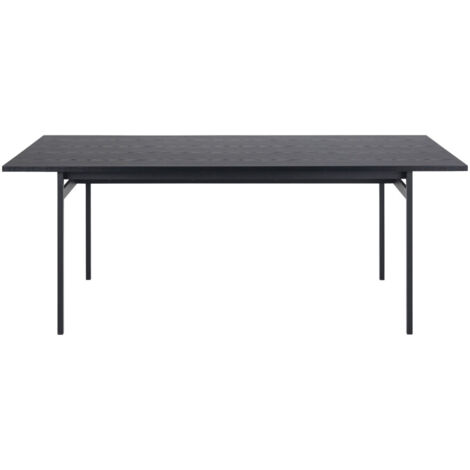 Table à manger 8 personnes en bois et métal - Noir - BATARA (1/5)