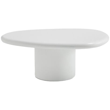 Table basse organique en fibre de ciment L80cm - Blanc - LUNA