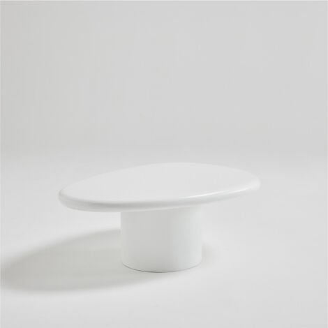 Table basse organique en fibre de ciment L80cm - Blanc - LUNA