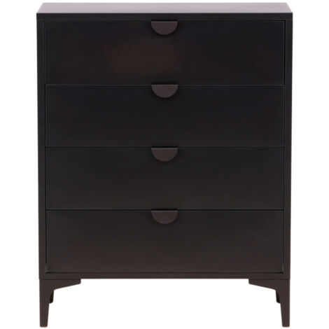 Commode 4 tiroirs en métal L78cm - Noir - Piring (1/5)