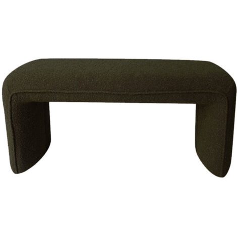 Banc rembourré en tissu bouclette L100cm - Vert kaki - FULL