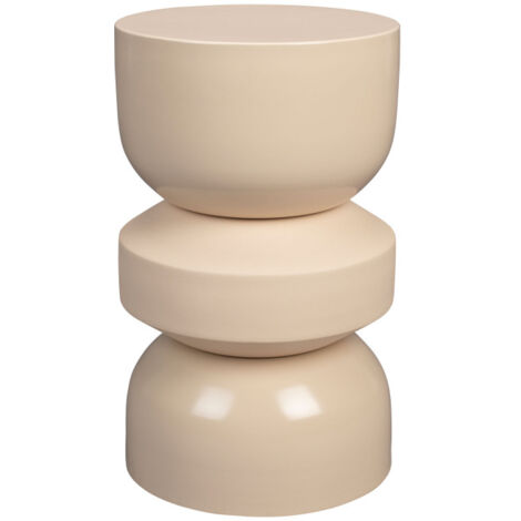 Table d'appoint ronde en métal ø29cm - Beige - Apollo (1/5)