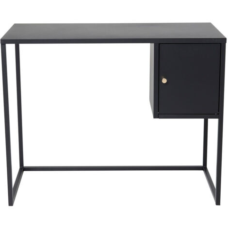 Bureau 1 porte en métal L95cm - Noir - Bakal (1/5)