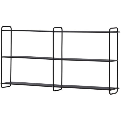 Étagère murale en métal L122cm - Noir - Lyon (1/5)