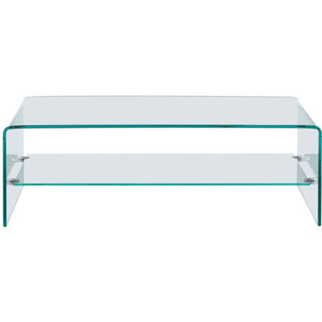 Table basse double plateau en verre L110cm - Transparent - NIDO (1/5)