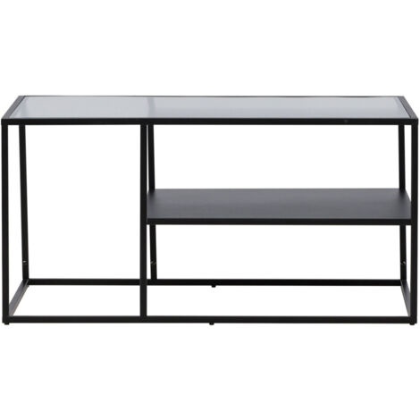 Table basse 2 plateaux en verre et métal - Noir - Campinas (1/5)