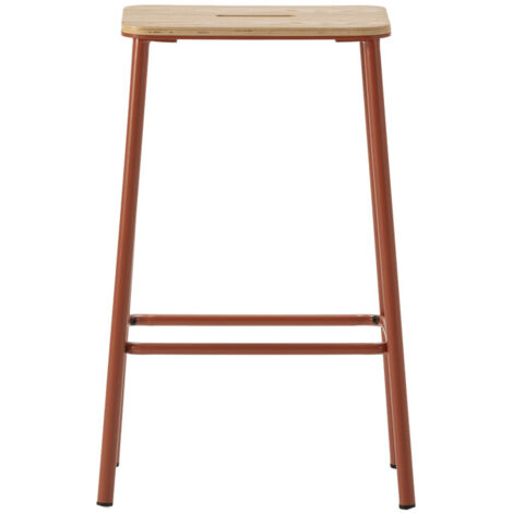 Lot de 2 tabourets de bar en bois et métal H65cm - Rouille - Noki (1/5)