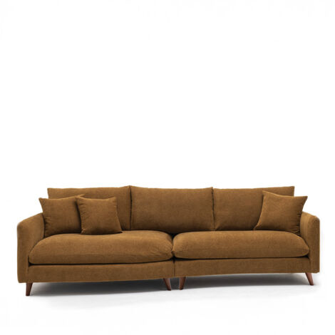 Canapé d'angle gauche convertible 5 places en tissu - Bronze - Farrah (1/5)