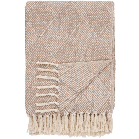 Plaid en coton mélangé 130x180cm - Beige - Bursa (1/3)