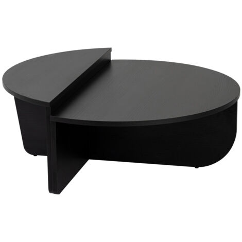 Lot de 2 tables basses en bois - Noir - Asya (1/5)
