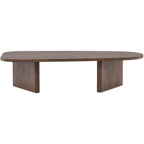 Table basse organique en bois 130x65cm - Bois foncé - GRONVIK (1/5)
