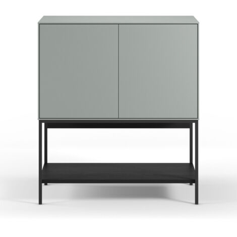 Buffet 2 portes en bois et métal L80cm - Vert amande - Noxa (1/3)