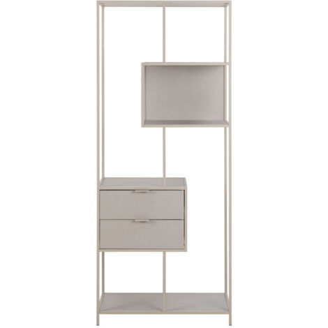 Étagère 2 tiroirs en métal H185cm - Beige - Hexa (1/5)