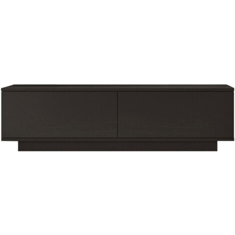Meuble TV 2 portes en bois L140cm - Noir - Joe (1/5)