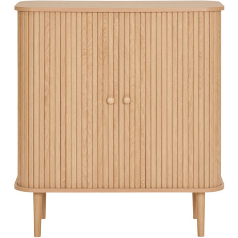 Ebuy24 – Buffet 2 portes coulissantes en MDF et bois massif de pin H87cm – Largeur 80cm – Design scandinave rétro pour rangement optimisé (1/5)