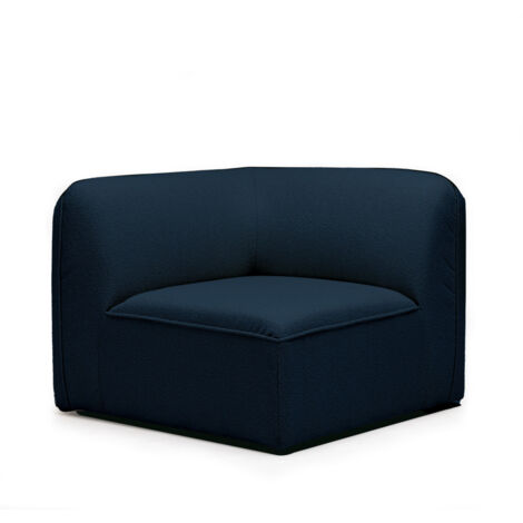 Angle réversible pour canapé modulable en tissu bouclette - Bleu marine - NOOR (1/5)