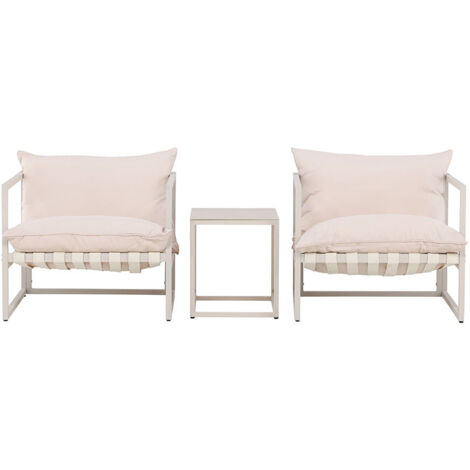 Salon de jardin métal 2 personnes table chaises extérieur terrasse balcon Messina (1/5)
