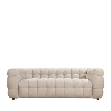 Canapé droit 3 places en tissu - Beige chiné - Bolly (1/5)