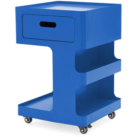 Caisson à roulettes 1 tiroir en métal H60,5cm - Bleu - Trolet