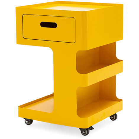 Caisson à roulettes 1 tiroir en métal H60,5cm - Jaune moutarde - Trolet