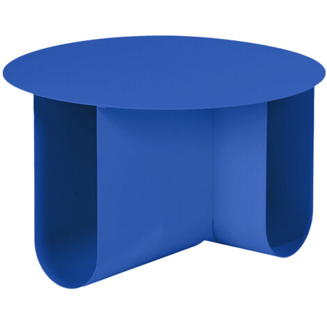 Table basse ronde en métal ø60cm - Bleu - Blum