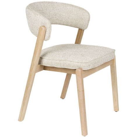 Lot de 2 chaises en tissu et bois - Beige - Bright (1/5)