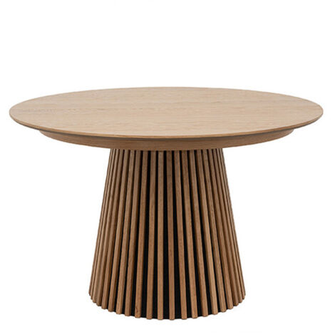 Table à manger extensible 4 à 6 personnes en bois ø120-200x120cm - Bois clair - Lea (1/5)