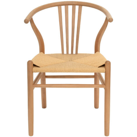 Lot de 2 chaises en corde tressée et bois - Bois clair - Lio (1/5)