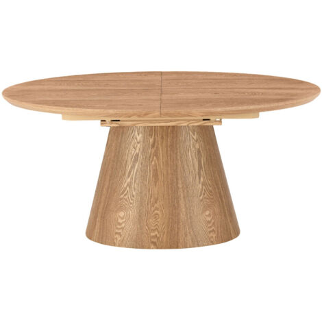 Table à manger extensible 6 à 8 personnes ovale en bois - Bois clair - Cami