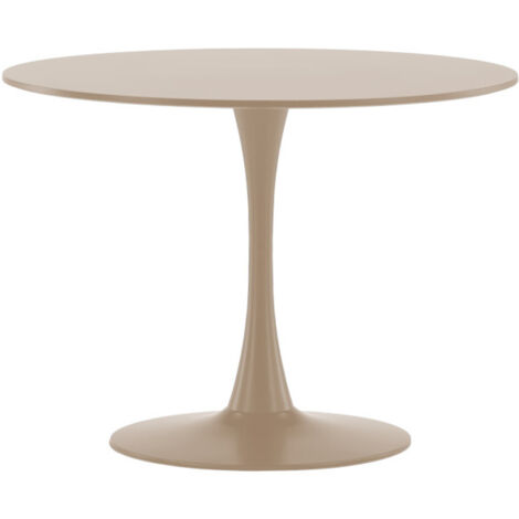 Table à manger ronde 4 personnes en bois et métal ø100cm - Beige - Glade (1/4)