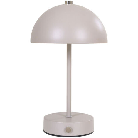 Lampe champignon rechargeable 15x15x25 cm en métal gris clair (1/4)