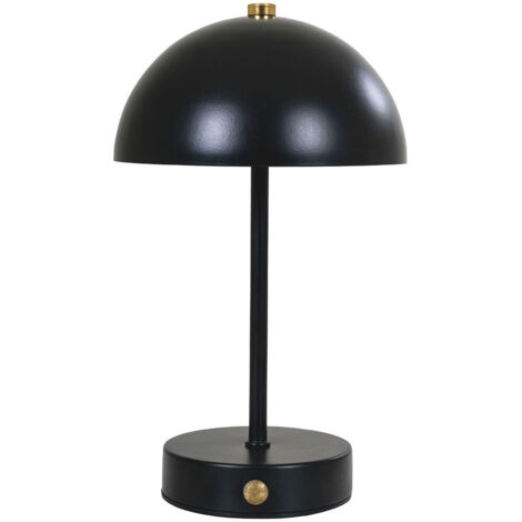 Lampe champignon rechargeable 15x15x25 cm en métal noir (1/4)